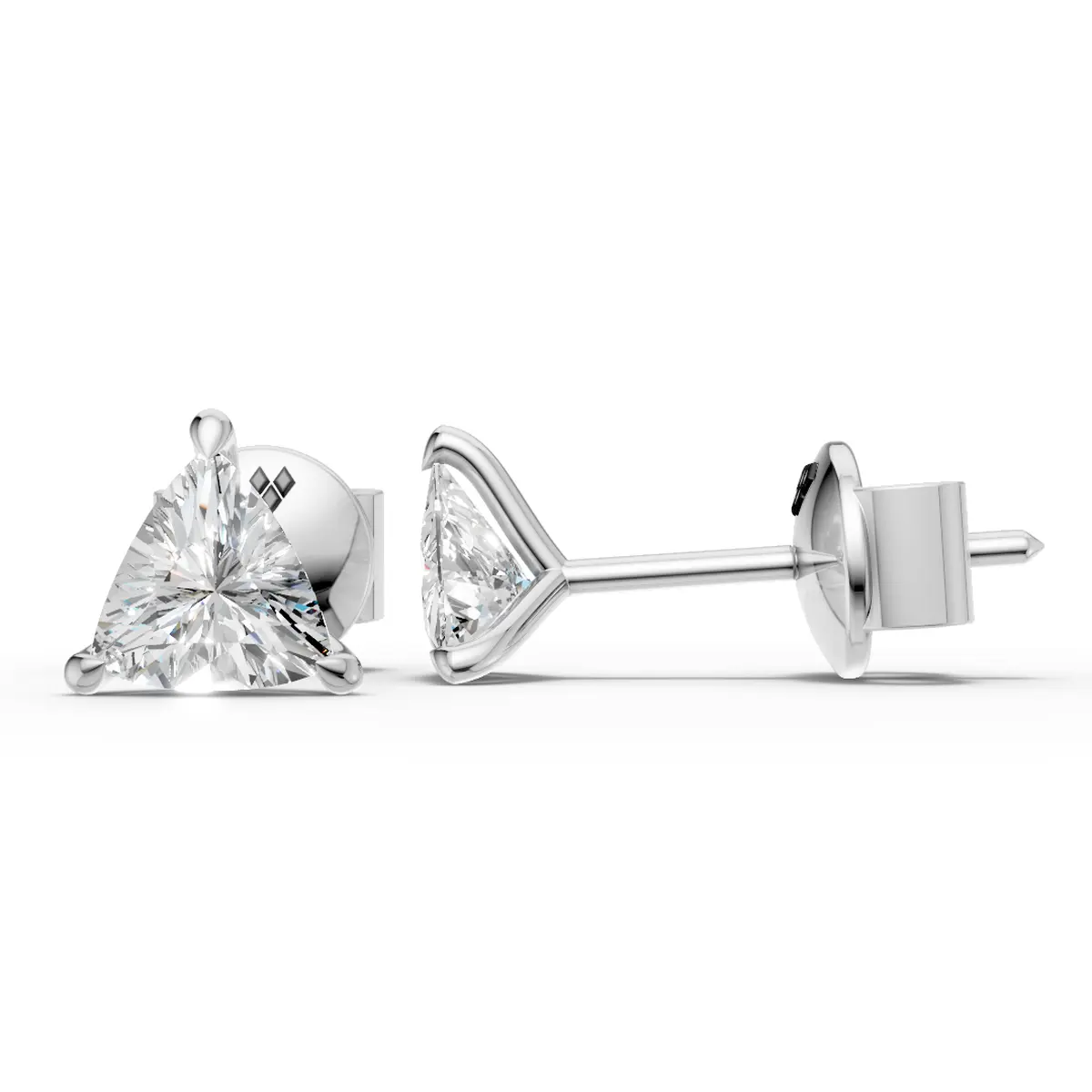 Trillion Cut Solitaire Earring